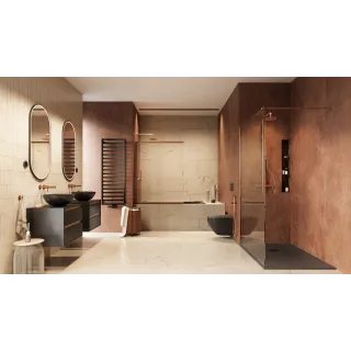 Excellent Vidoq walk-in ścianka prysznicowa prosta 100x200 cm, powłoka Clean Control, miedziany szczotkowany KAEX.1506.1000.LP.C