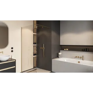Excellent Vidoq walk-in ścianka prysznicowa prosta 100x200 cm, powłoka Clean Control, złoty szczotkowany KAEX.1506.1000.LP.GB