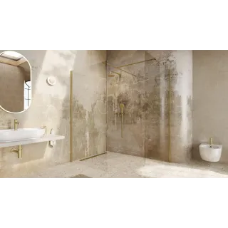 Excellent Vidoq walk-in ścianka prysznicowa prosta 100x200 cm, powłoka Clean Control, złoty szczotkowany KAEX.1506.1000.LP.GB