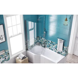 Excellent Be Spot parawan nawannowy gięty 75x140cm 1-częściowy lewy, chrom KAEX.2309.750.LE