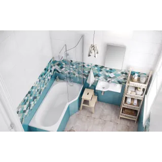 Excellent Be Spot parawan nawannowy gięty 75x140cm 1-częściowy prawy, chrom KAEX.2309.750.PR