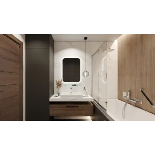 Excellent Liner parawan nawannowy 110x140 cm rozsuwany 2-częściowy lewy / prawy, chrom KAEX.2920.1100.LP