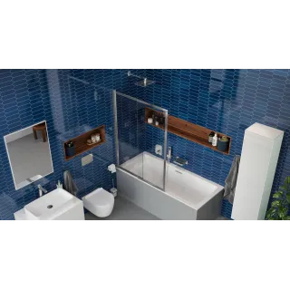 Excellent Liner parawan nawannowy 110x140 cm rozsuwany 2-częściowy lewy / prawy, chrom KAEX.2920.1100.LP