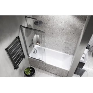 Excellent Liner parawan nawannowy 110x140 cm rozsuwany 2-częściowy lewy / prawy, grafit szczotkowany KAEX.2970.1100.LP