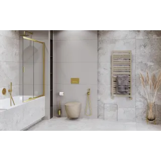 Excellent Liner parawan nawannowy 110x140 cm rozsuwany 2-częściowy lewy / prawy, złoty szczotkowany KAEX.2950.1100.LP