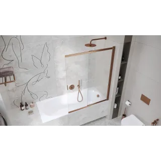 Excellent Liner parawan nawannowy 110x140 cm rozsuwany 2-częściowy lewy / prawy, miedziany szczotkowany KAEX.2960.1100.LP