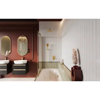 Excellent Liner parawan nawannowy 110x140 cm rozsuwany 2-częściowy lewy / prawy, złoty szczotkowany KAEX.2950.1100.LP