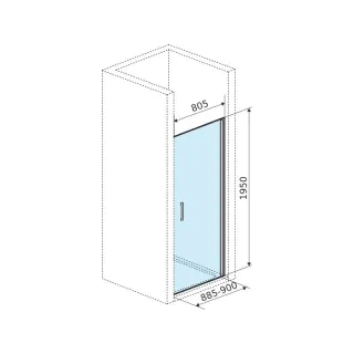Excellent Mazo drzwi prysznicowe wnękowe wahadłowe 90x195 cm, powłoka Clean Control, chrom KAEX.3005.1010.9000.LP