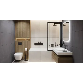 Excellent Fabrika parawan nawannowy 73x145 cm 1-częściowy lewy / prawy, czarny mat KAEX.4030.730.LP