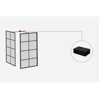 Excellent Fabrika walk-in łącznik wsporników kabiny, czarny mat KAEX.4008.CON.BL