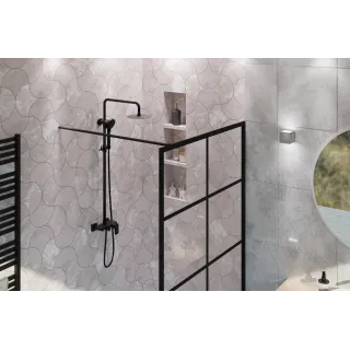 Excellent Fabrika walk-in wspornik kabiny 120 cm do docięcia, czarny mat KAEX.CZ.WSPO.1200