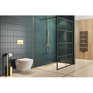 Excellent Fabrika walk-in wspornik kabiny 120 cm do docięcia, czarny mat KAEX.CZ.WSPO.1200