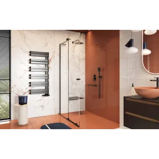 Excellent Ortigo wspornik kątowy "L", dla rozmiarów kabiny 100-140cm, czarny mat KAEX.5098.BL