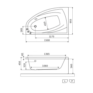 Excellent Aquaria Comfort wanna narożna 150x95 cm prawa, biały połysk WAEX.AQP15WH