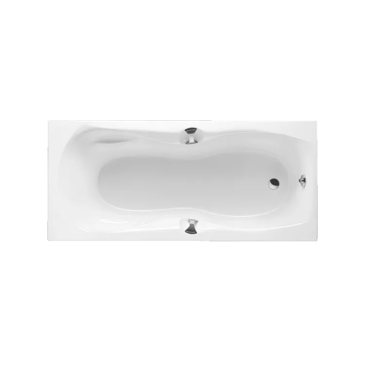 Excellent Canyon II wanna prostokątna 170x75 cm biały połysk, 2 uchwyty, chrom WAEX.CNN17WHC