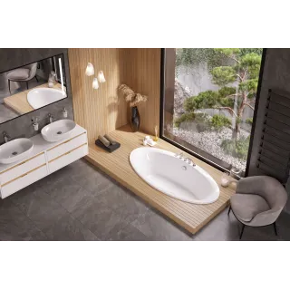 Excellent Lumina wanna owalna 190x95 cm, biały połysk WAEX.LUM19WH