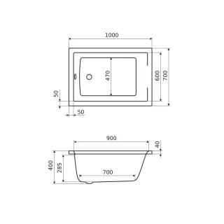 Excellent Marella Wanna prostokątna 100x70, biały połysk WAEX.MAE.100.070.WH