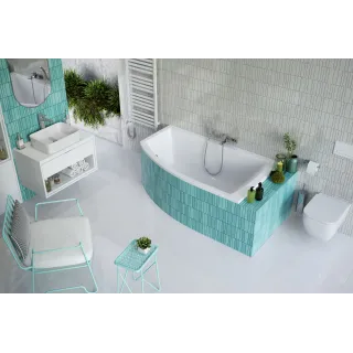 Excellent Magnus wanna narożna 160x95 cm lewa, bialy połysk WAEX.MGL16WH