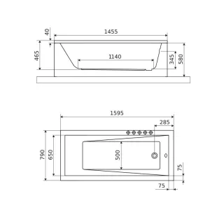 Excellent Wave wanna prostokątna 160x80 cm biały połysk WAEX.WAV160.80WH