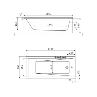 Excellent Wave wanna prostokątna 180x80 cm biały połysk WAEX.WAV18WH