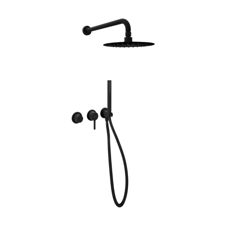 Excellent PI Zestaw prysznicowo-wannowy podtynkowy 2 funkcyjny, czarny mat AREX.1244.K.03BL