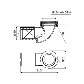 Excellent Flux syfon umywalkowo-bidetowy suchy niski, biały INNL.1219.58.WH