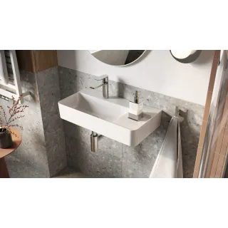 Excellent Ness umywalka wisząca/nablatowa 60x31 cm prostokątna z otworem na baterię, biały połysk CENL.3519.600.WH