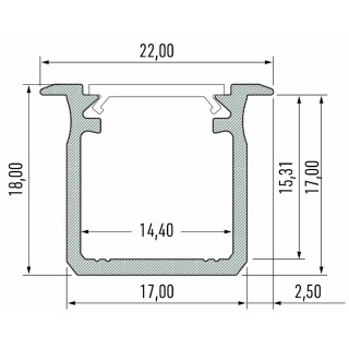 PROFIL ALUMINOWY CZARNY TYP G 1m + KLOSZ MLECZNY EKPR6367