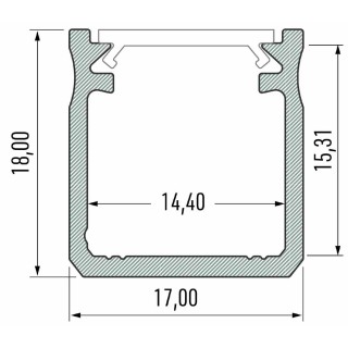 PROFIL ALUMINIOWY CZARNY TYP Y 1m + KLOSZ MLECZNY EKPR6336