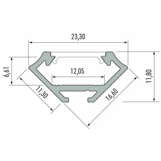 PROFIL ALUMINIOWY NAROŻNY BIAŁY TYP C 1m + KLOSZ MLECZNY EKPR9320