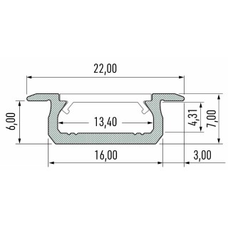 PROFIL ALUMINIOWY SREBRNY TYP Z 2m + KLOSZ MLECZNY EKPR0095