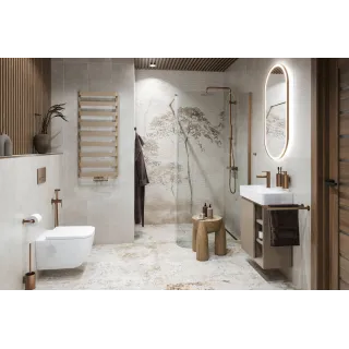 Excellent Vidoq walk-in ścianka prysznicowa gięta 93x200 cm, powłoka Clean Control, miedziany szczotkowany KAEX.1507.930.LP.CB