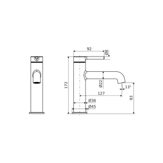 Excellent Delta PI bateria umywalkowa stojąca, miedziany szczotkowany AREX.1211CB