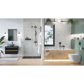 Excellent Glad bateria umywalkowa stojąca wysoka, czarny soft ARNL.1102BS