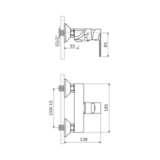 Excellent Glad bateria prysznicowa, złoty połysk ARNL.1108GL