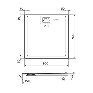 Excellent Lavano brodzik kwadratowy 90x90 cm kompozytowy, beton BREX.1102.090.090.CON