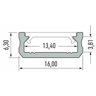 PROFIL ALUMINIOWY SREBRNY TYP D 2m + KLOSZ MLECZNY EKPR0088