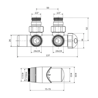 Excellent Volaro 2.0 zestaw zintegrowany termostat grzejnikowy lewy, biały mat GREX.VO2.50L.WH
