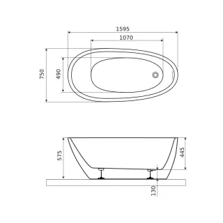Excellent Olia 2.0 Wanna wolnostojąca 160 x 75 cm owalna, biały połysk, cappuccino mat WAEX.OLI2.16WHCAM
