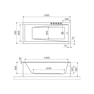 Excellent Wave Slim wanna prostokątna 160x80 cm biały połysk WAEX.WAV160.80WHS