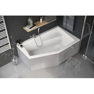 Excellent Vesper wanna narożna 160X100 cm lewa, bialy połysk WAEX.VEL16WH