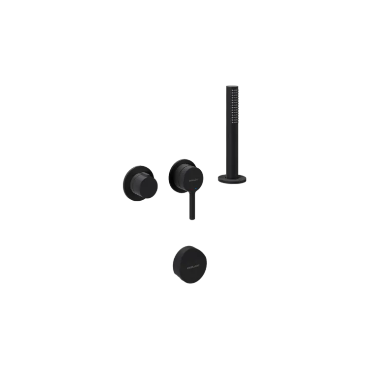 Excellent Pi Zestaw prysznicowo-wannowy podtynkowy, 2 funkcyjny, Dry Box, syfon Hover, czarny mat AREX.1244.K.06BL