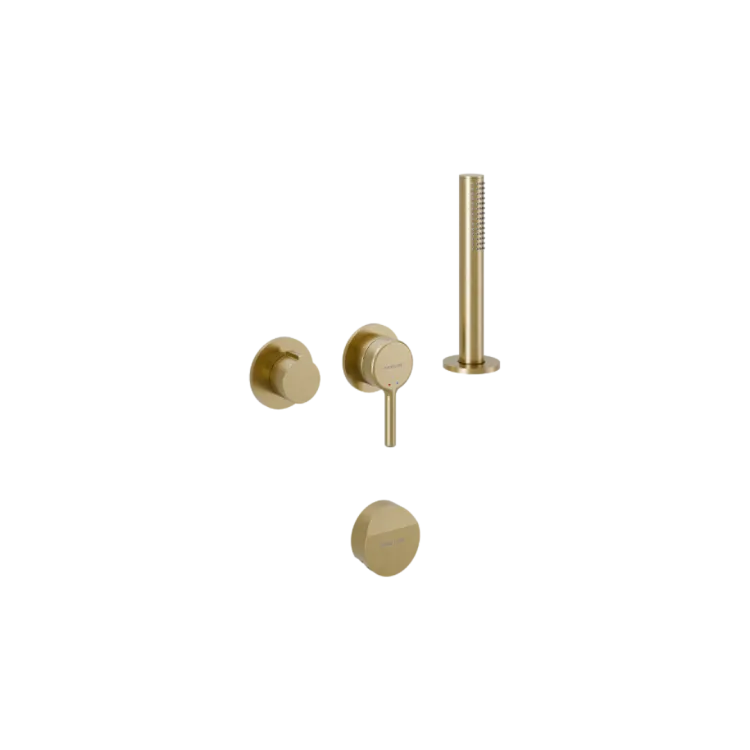 Excellent Pi Zestaw prysznicowo-wannowy podtynkowy, 2 funkcyjny, Dry Box, syfon Hover, złoty szczotkowany AREX.1244.K.06GB