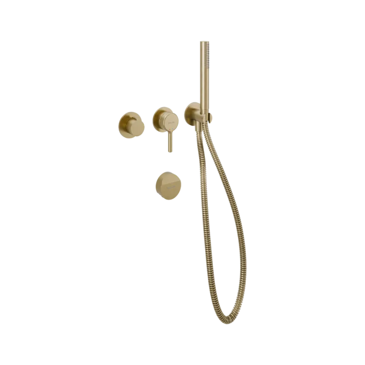 Excellent Delta Pi Zestaw prysznicowo-wannowy podtynkowy, 2 funkcyjny, syfon Hover, złoty szczotkowany AREX.1244.K.07GB