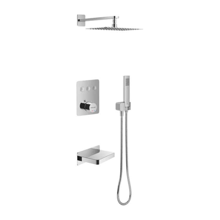 Excellent Krotos zestaw prysznicowo-wannowy bateria podtynkowa, 3 funkcyjna, termostatyczny, wylewka kaskadowa, chrom AREX.SET.8