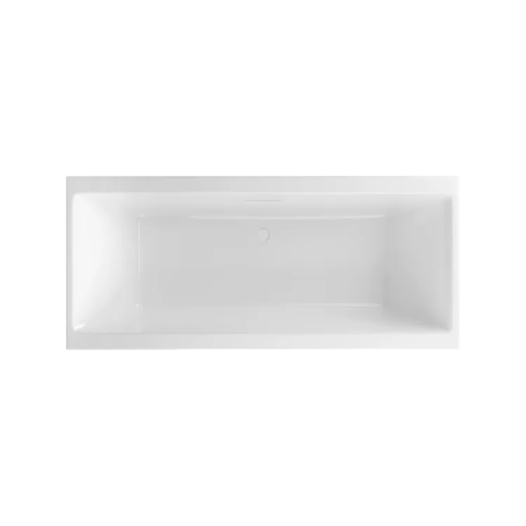 Excellent Pryzmat Slim 2.0 Wanna Prostokątna 160x75 cm, biały połysk WAEX.PRY2.16WHS