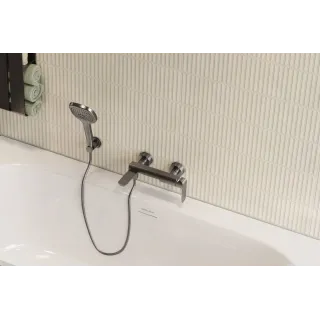 Excellent Clever 2.0 bateria wannowo-prysznicowa z ruchomą wylewką, złoty szczotkowany AREX.4106GB