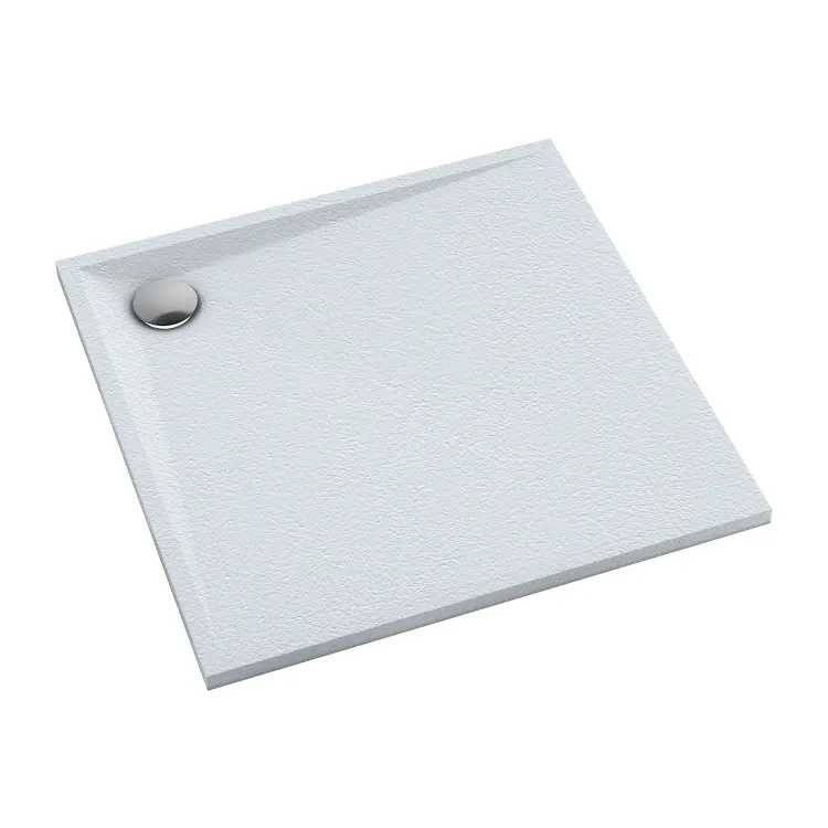 Omnires STONE brodzik prysznicowy ze strukturą kamienia, 80 x 80 cm, biały mat STONE80-KBM