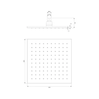 Omnires SLIMLINE deszczownica, 25x25 cm, czarny półmat WG225BL