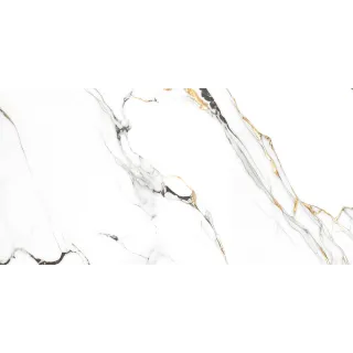 Egen Umbert White 60x120 cm płytka gresowa biały marmur ze złoto-szarymi żyłami połysk (1.44)